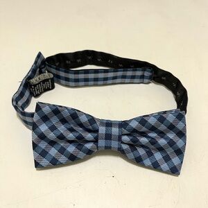 George Bow Tie Mens Blue White Plaid Check Formal Wedding Groom Tuxedo Party